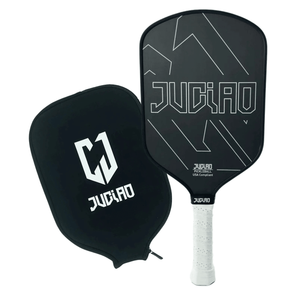 Pickleball paddle with cover front side
