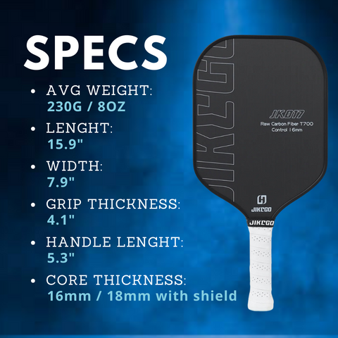 JKO BROAD 16mm Raw Carbon Super Spin Paddle